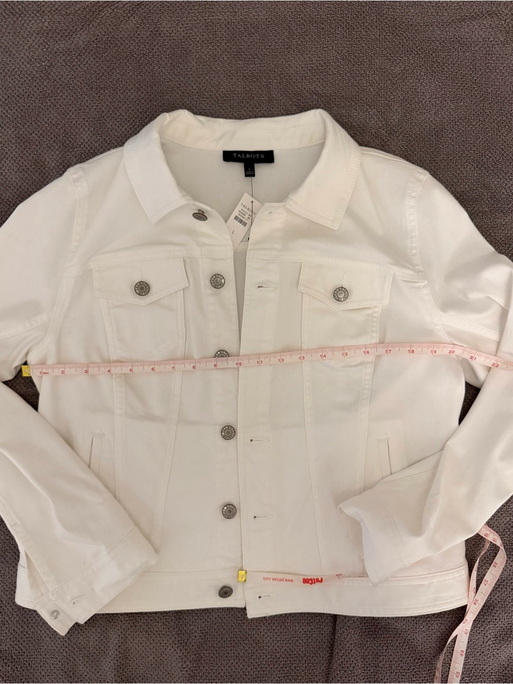 Talbots White Denim Button-Up Jacket - Picture 9 of 13